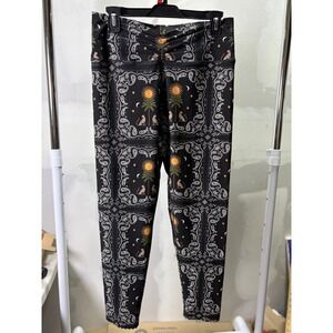Never Fully Dressed Black Paisley Palm Tree Leopard High Waist Leggings US 12